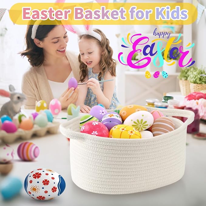 Cute Woven Gift Basket – Beige Empty Gift Basket - Image 9