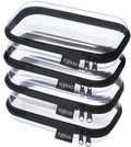 YQBRA 4 Pack Clear Hard Shell Zipper Case, See-Through Hard Plastic Organizer by Unknown