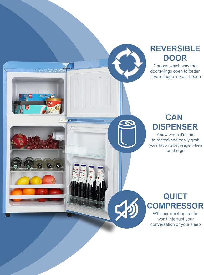 Mini Fridge Compact Refrigerator Small Refrigerator 7 Level Adjustable - Image 2
