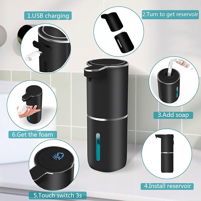 Automatic Soap Dispenser – Touchless Foaming Soap Dispenser 400ml USB - Image 4