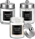 SheeChung 3-Pack Brushed Nickel Glass Apothecary Jars by SheeChung