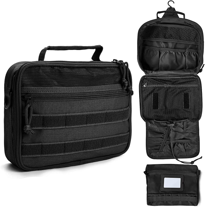 SMONT Tactical Toiletry Bag for Men, 9.5" Hanging Dopp Kit Shaving Hygiene Bag by SMONT