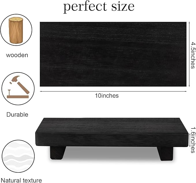 zoocatia Small Wood Tray Pedestal Stand Farmhouse Bathroom Decor Decorative - Image 4