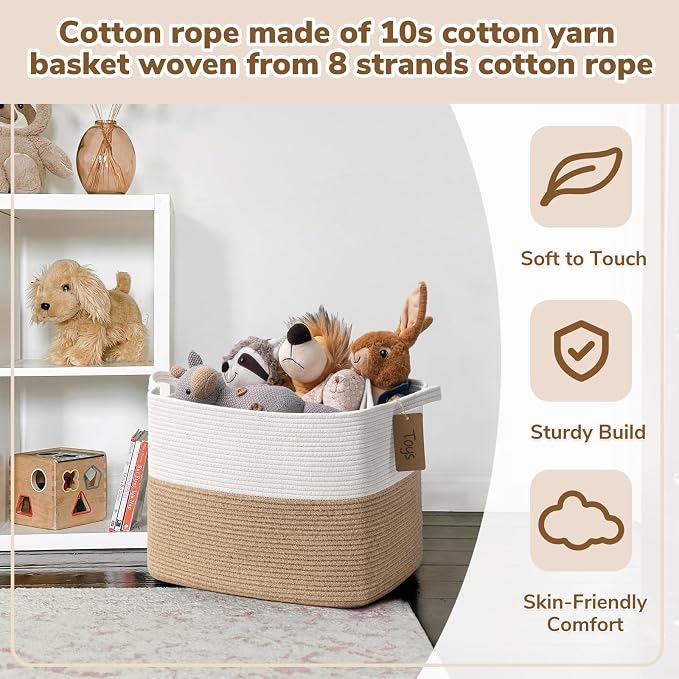 Goodpick Woven Storage Baskets for Organizing, Nursery Toy Baskets Storage Kids - Image 4