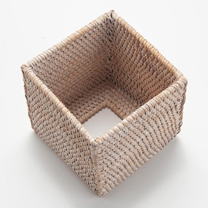 2 Pack Rattan Tissue Box Cover Square, Wicker Tissue Box Holder, Decorative - Image 4