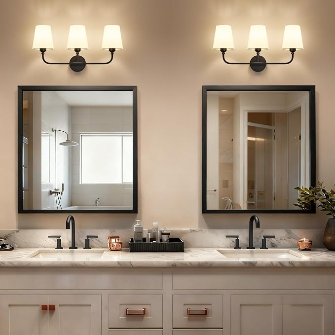 Bathroom Vanity Light, Matte Black Bathroom Light Fixtures, 3-Light Lighting - Image 7