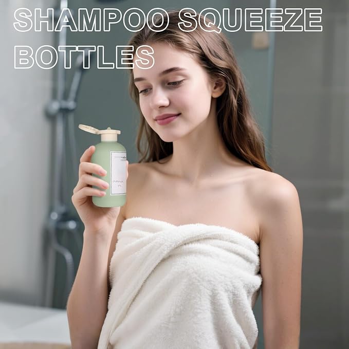 ASEVAT 6.7oz Plastic Refillable Travel Shampoo Bottles, 4 Pack, Leak Proof - Image 3