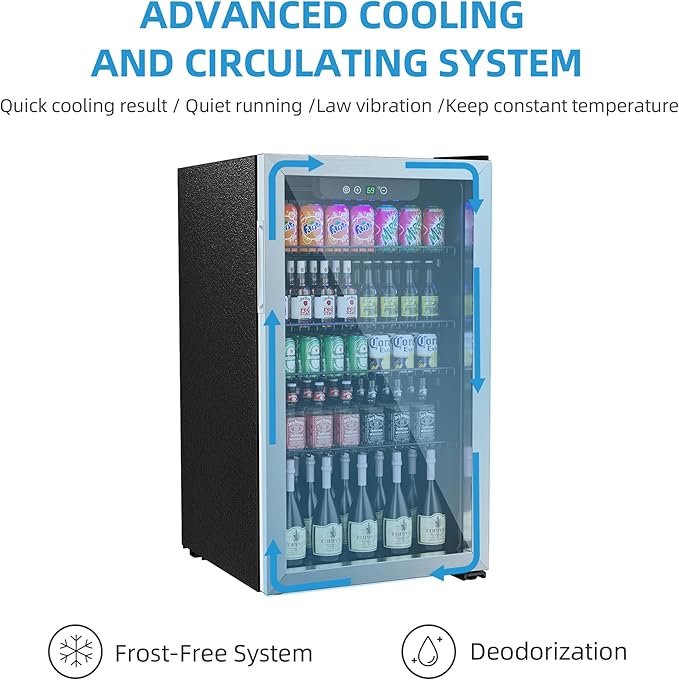 Beverage Refrigerator and Cooler, 110 Can/3.1 Cu Ft Mini Fridge - Image 4