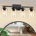 IZORRO Modern Bathroom Light Fixtures, 4 Light Black Vanity Lights, Bathroom by IZORRO