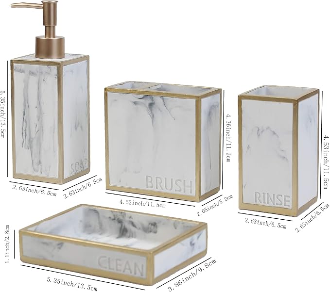 Hymmah Bathroom Accessories Set, Toothbrush Holder, Farmhouse Bathroom Decor - Image 2