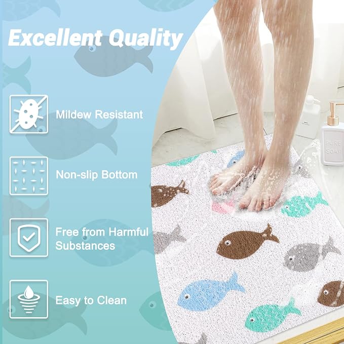 Shower Mat Non-Slip, 24x 24 Inch Square, Soft Comfort Bath Mats - Image 7