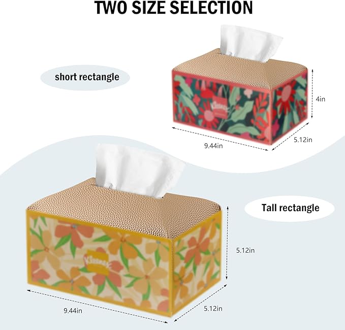 Tissue Box Cover PU Leather Tissue Holder Rectangle Facial Tissue Case Tissue - Image 6