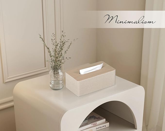 Tissue Box Cover Rectangular 9.8" x 5.3" x 4.3" Refined Modern PU Leather - Image 4