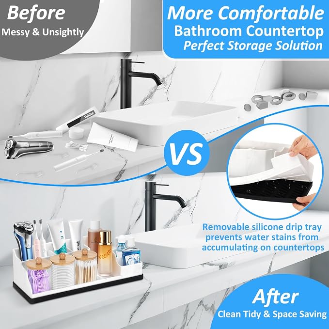 Bathroom Organizer Countertop, Toothbrush and Toothpaste Holder - Image 2