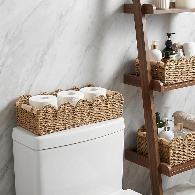 2 Pcs Toilet Paper Storage Basket, Home Bathroom Bedroom Decor and Organization - Image 4