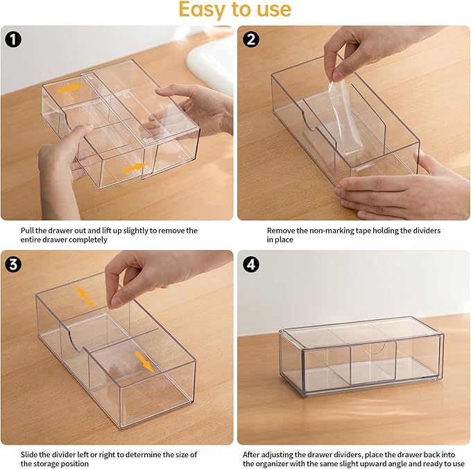 Medicine Cabinet Organizer 3 Pack, Plastic Stackable Storage - Image 7