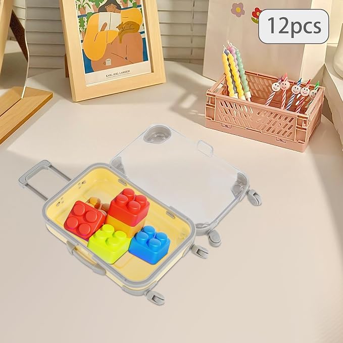 Jiabailie 12 Pack Mini Suitcase Party Favor Gift Box Plastic Mini Luggage - Image 5