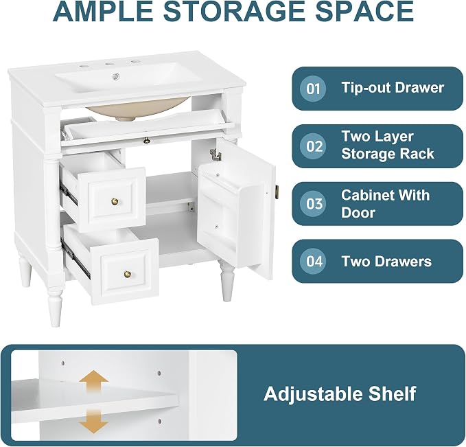 Harper & Bright Designs 30" Bathroom Vanity - Image 5