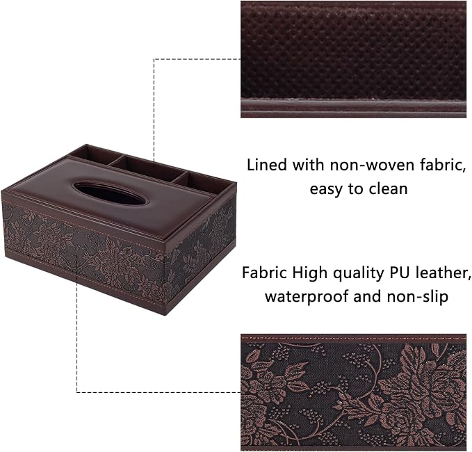 Multifunction PU Leather Tissue Box Holder/Cover Rectangular Upgrade Large Size - Image 5