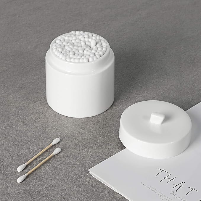LEETOYI Ceramic Cotton Swabs Holder Organizer - Image 4