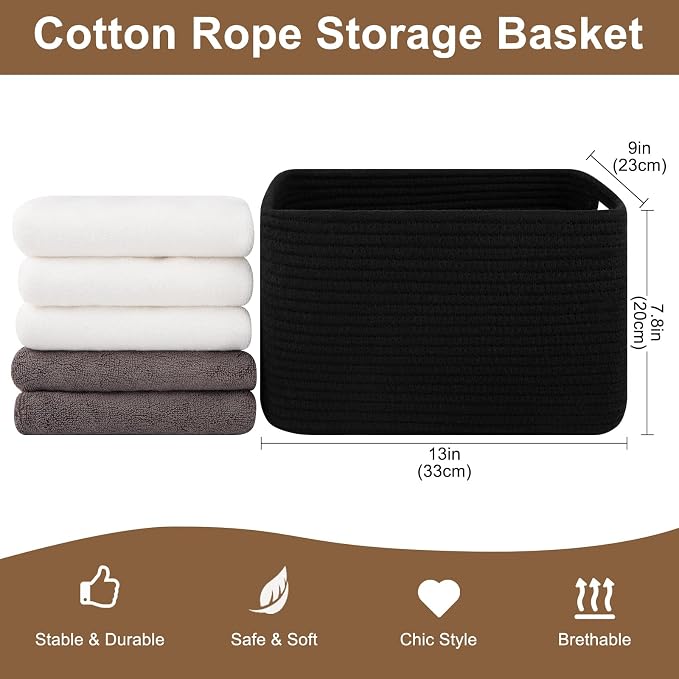 Storage Baskets for Organizing, Woven Decorative Baskets for Shelves - Image 2