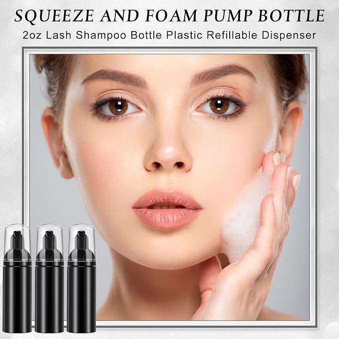 70 Pcs 2 oz Plastic Foam Soap Dispensers Refillable Lash Shampoo Bottles - Image 6