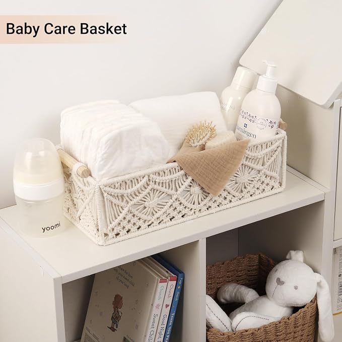 Nonam Macrame Storage Baskets, Boho Decor Style Woven Storage Boxes - Image 4