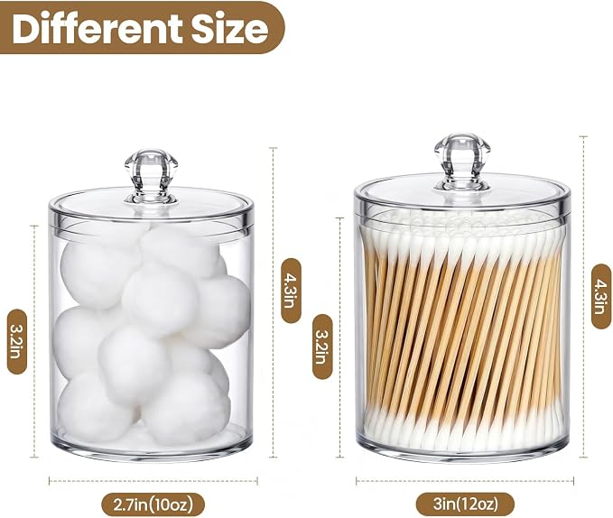 MateeyLife Qtip Holder 6 Pack, Acrylic Q-tip Dispenser - Image 6