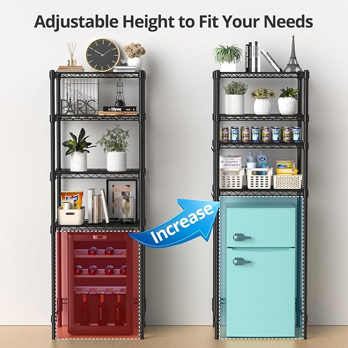 4-Tier Mini Fridge Shelf, Heavy Duty Adjustable Storage Shelf, Ultimate - Image 4