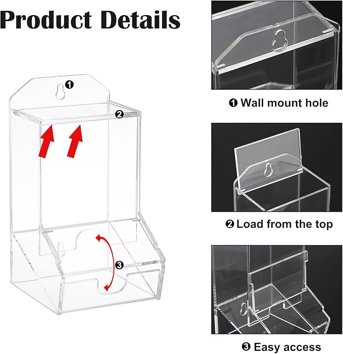 Hipiwe Clear Qtip Dispenser Wall Mount Acrylic Q Tip Holder Bathroom Cotton - Image 3