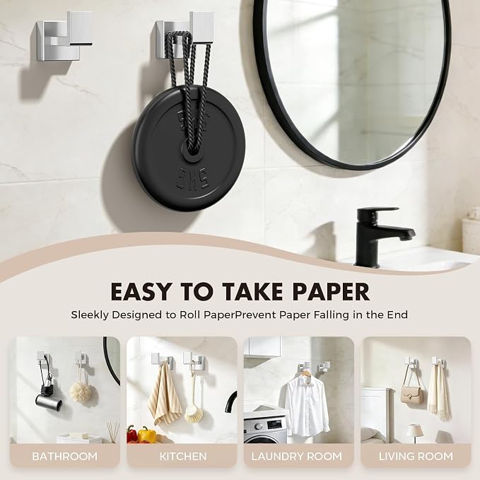 Bathroom Accessories Towel Bar Set: 20 Pieces Brushed Nickel Square Bathroom - Image 6