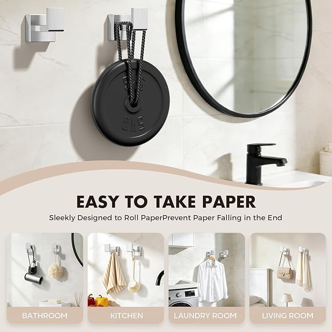 Bathroom Accessories Towel Bar Set: 15 Pieces Brushed Nickel Square Bathroom - Image 6