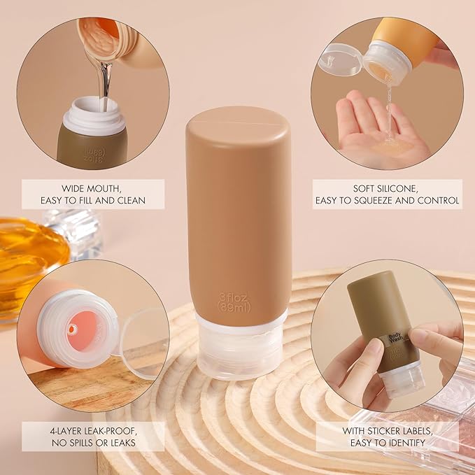 Muslish 21 Pack Travel Bottles for Toiletries, Leak-Proof TSA Compliant - Image 3