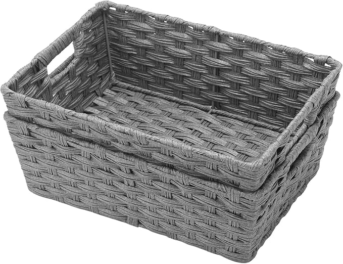 Large Wicker Storage Basket, Metal Frame, Washable Waterproof, Woven Basket - Image 8