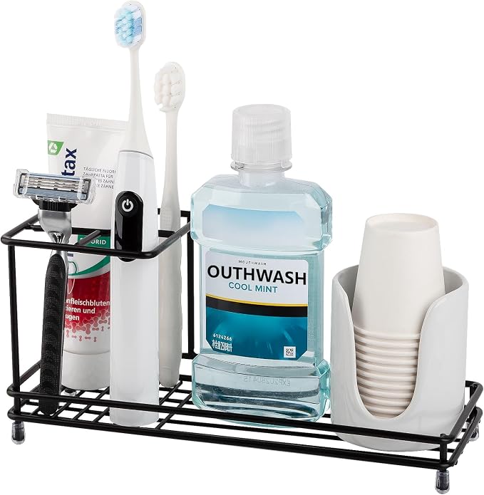 Toothbrush Holders for Bathrooms, Carbon Steel Tooth Brush Holder Electric by Heagoale
