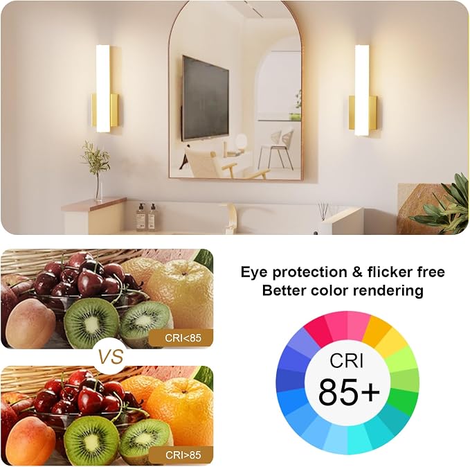 15.7 Inches Modern Bathroom Led Wall Sconces, 18W 3000K Hardwired Wall Light - Image 8