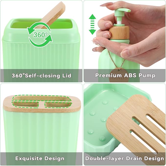 32PCS Green Bathroom Accessories Set - Image 5