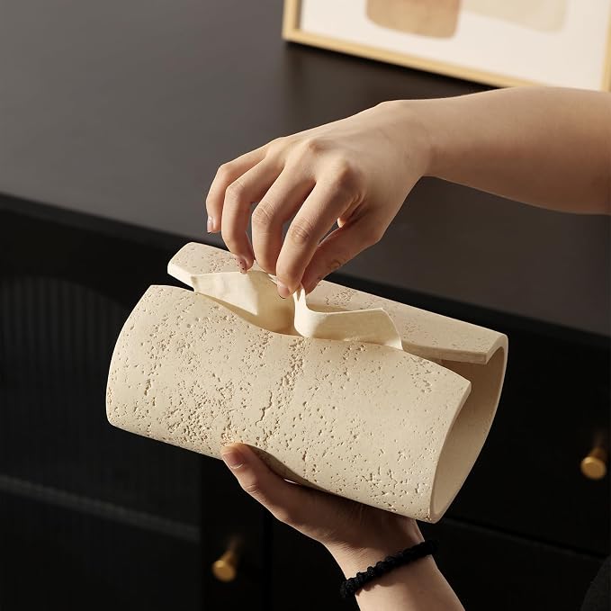 Tissue Box Cover Rectangle, Resin Facial Tissue Holder Covers Toilet Paper - Image 3