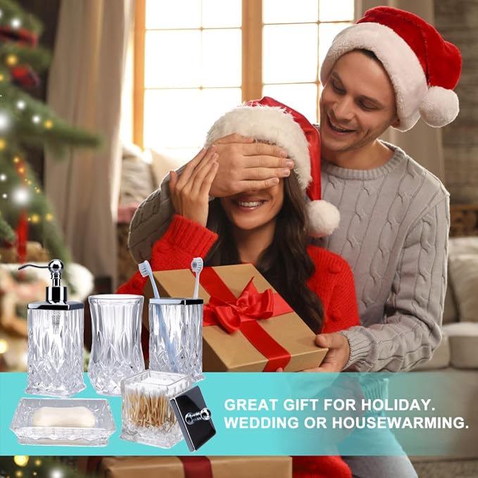 Bathroom Accessories Set, Complete Lotion Soap Dispenser, Toothbrush Holder - Image 7