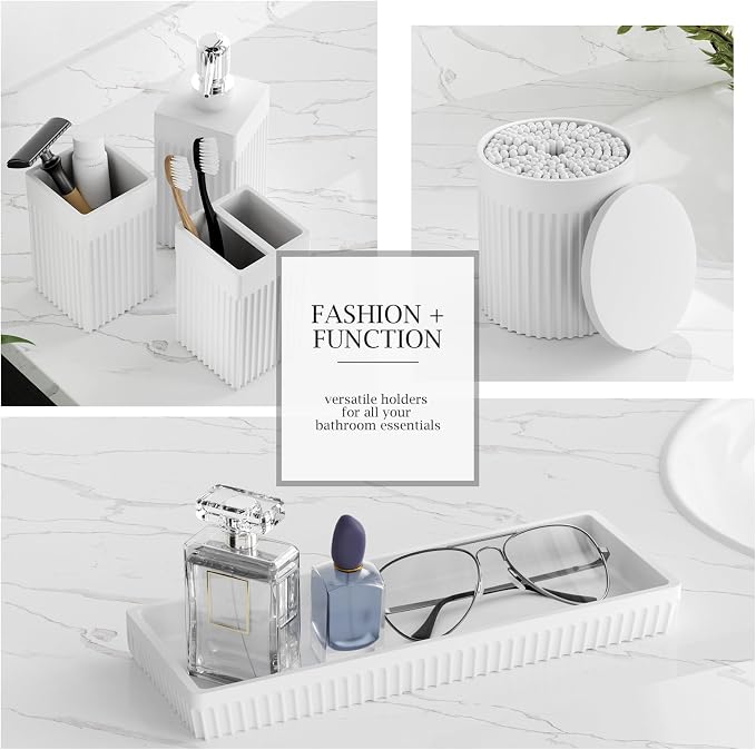 6-Piece White Bathroom Set - Image 5