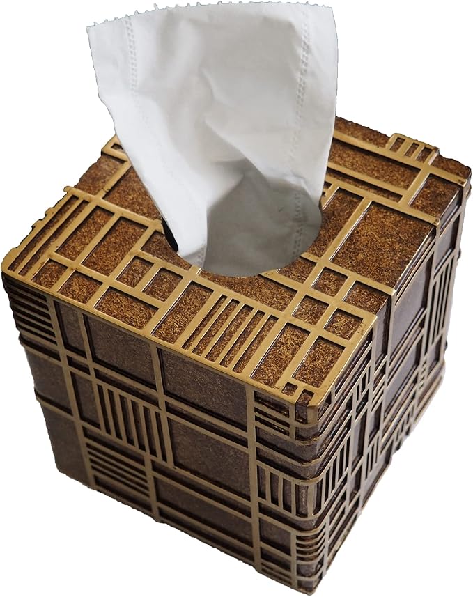 Hymmah Modern Square Tissue Box Cover Holder, Bathroom Accessories Decor Unique - Image 2