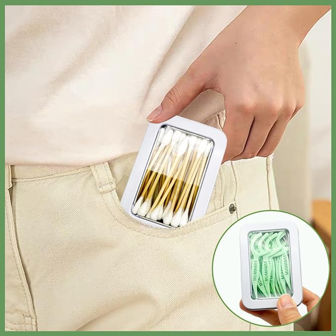 Cotton Swab Holder for Travel, Travel Floss Picks Case - Image 5