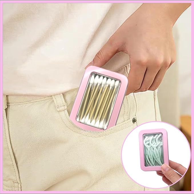 Cotton Swab Holder for Travel, Travel Floss Picks Case - Image 6