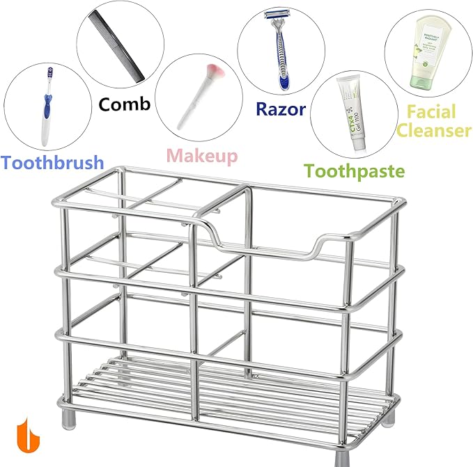 Urbanstrive 304 Stainless Steel Bathroom Toothbrush Holder Toothpaste Holder - Image 4