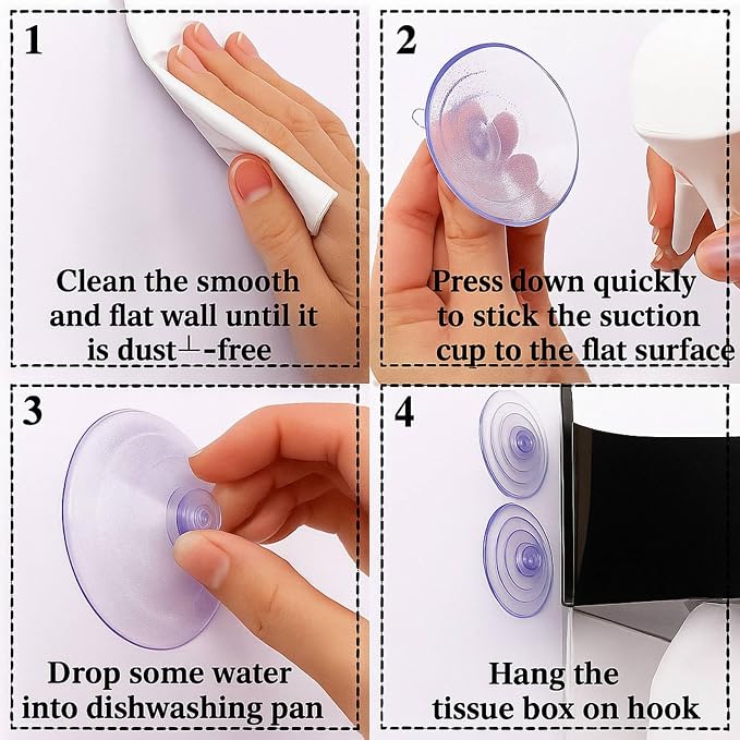 Geelin 2 Pcs Tissue Box Holder Wall Mount Acrylic Dispenses Tissue Box Shelf - Image 3