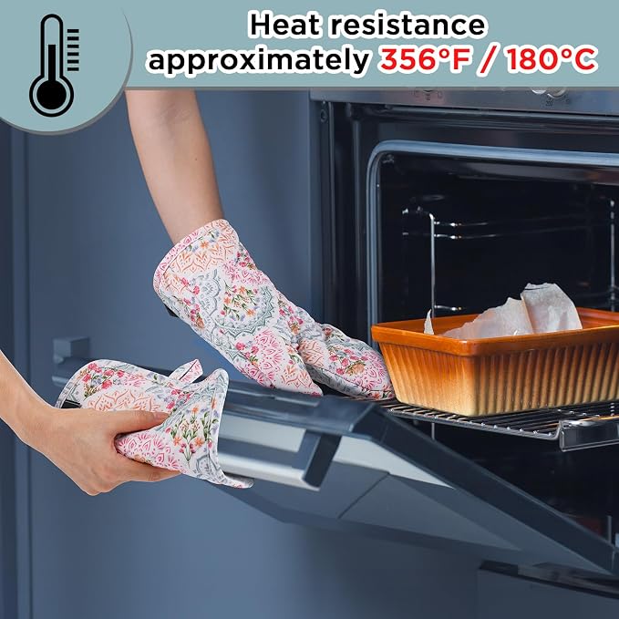 Oven Gloves Heat Resistant Potholder Set Oven Gloves - Image 3