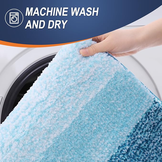 OLANLY Bathroom Rug Set 2 Piece, Soft Absorbent Microfiber Bath Mats and - Image 7