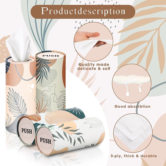 Outus 12 Pcs Boho Car Tissues Cylinder Holder - Image 3