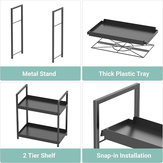Bathroom Organizer Countertop, 2 Tier Counter Storage Shelf - Image 5