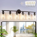 DLLT 6-Light Bathroom Light Fixtures: Black Modern Vanity Lights by DINGLILIGHTING